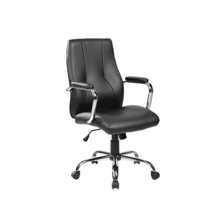 SILLA ROCADA DIRECCION SIMIL PIEL CON BRAZOS BASE METALICA CROMADA ...