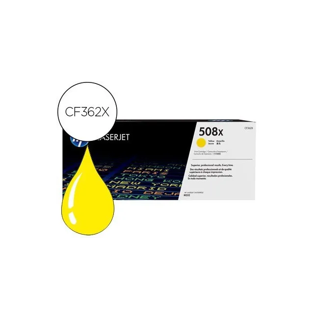 TONER HP 508X LASERJET M552 / 553 / 577 AMARILLO 9.500 PAG