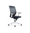 SILLA ROCADA DE OFICINA CON BRAZOS REGULABLES Y RESPALDO MALLA NEGR...