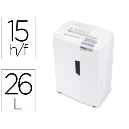 DESTRUCTORA DE DOCUMENTOS HSM SHREDSTAR X15 CAPACIDAD DE CORTE 15 H...