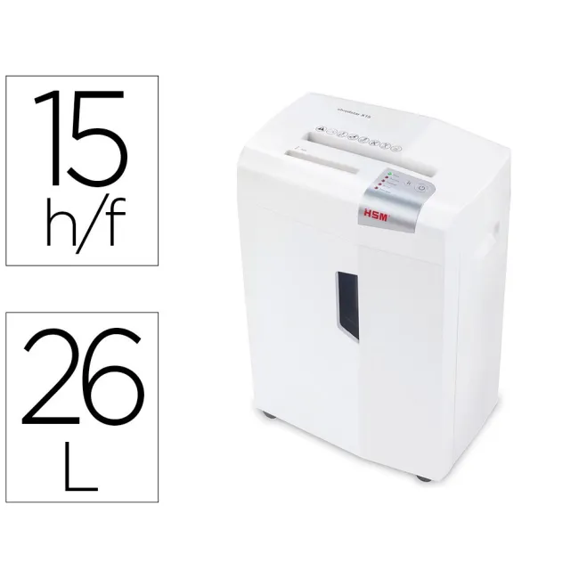 DESTRUCTORA DE DOCUMENTOS HSM SHREDSTAR X15 CAPACIDAD DE CORTE 15 H...