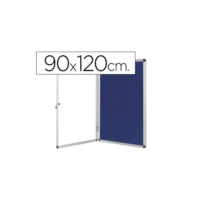 VITRINA DE ANUNCIOS Q-CONNECT MURAL GRANDE FIELTRO AZUL CON PUERTA ...
