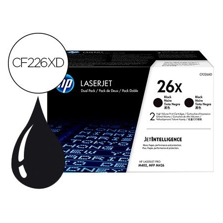 TONER HP JET PRO 26X M402 MFP M426 NEGRO PACK DE 2 UNIDADES 9000 PA...