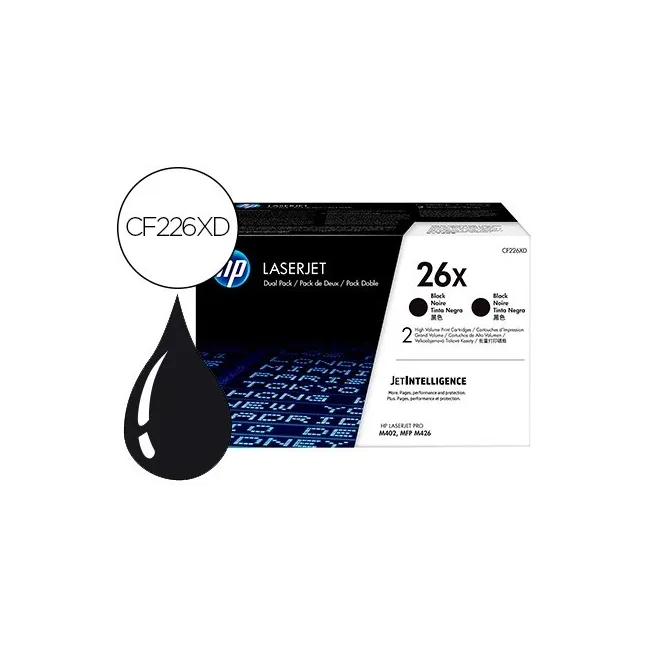 TONER HP JET PRO 26X M402 MFP M426 NEGRO PACK DE 2 UNIDADES 9000 PA...