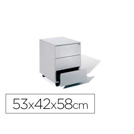 CAJONERA METALICA ROCADA CON TRES CAJONES SERIE STORE 53X42X58 CM A...