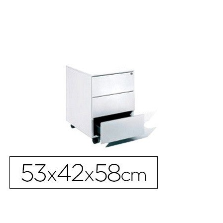 CAJONERA METALICA ROCADA CON TRES CAJONES SERIE STORE 58X40X59,5 CM...