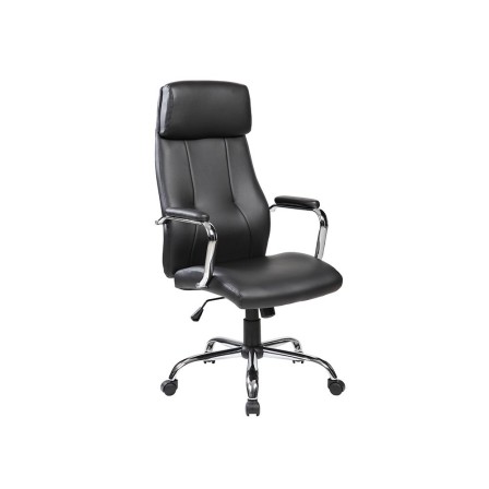SILLA ROCADA DIRECCION SIMIL PIEL CON BRAZOS METALICOS SISTEMA BASC...