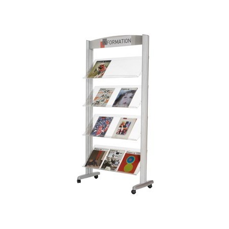 EXPOSITOR FAST-PAPERFLOW DE SUELO METALICO BALDAS TRANSPARENTES 4 E...