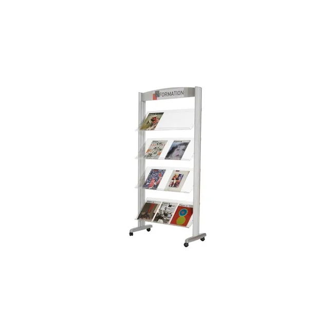 EXPOSITOR FAST-PAPERFLOW DE SUELO METALICO BALDAS TRANSPARENTES 4 E...