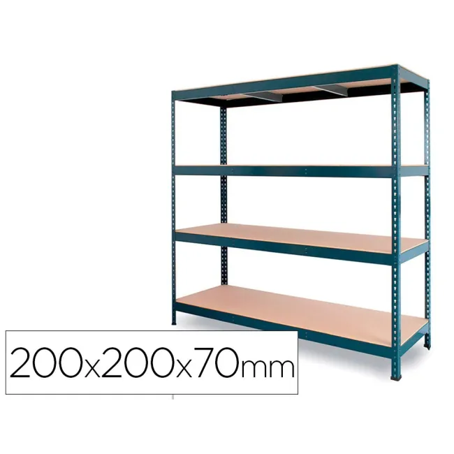 ESTANTERIA METALICA AR STOCKER 200X200X70 CM 4 ESTANTES 450 KG POR ...