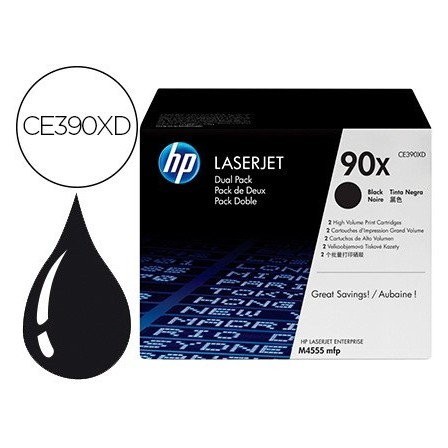 TONER HP JET 90X ENTERPRISE M4555MFP NEGRO PACK DE 2 UNIDADES 24000...
