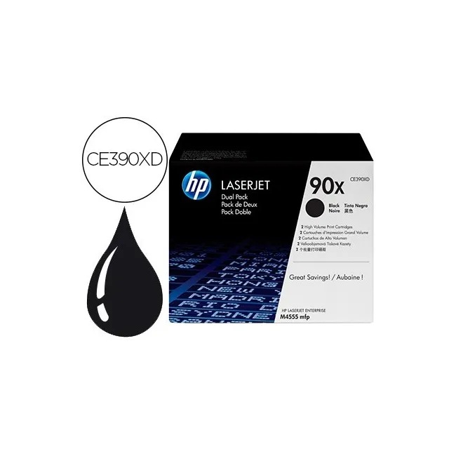 TONER HP JET 90X ENTERPRISE M4555MFP NEGRO PACK DE 2 UNIDADES 24000...