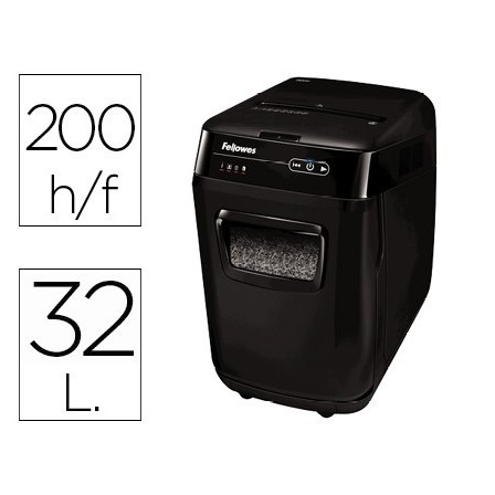 DESTRUCTORA DE DOCUMENTOS FELLOWES AUTOMAX 200M CAPACIDAD DE CORTE ...