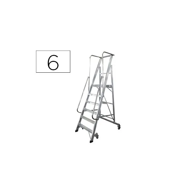 ESCALERA MOVIL KTL DE ALUMINIO CON PLATAFORMA Y GUARDACUERPOS PLEGA...