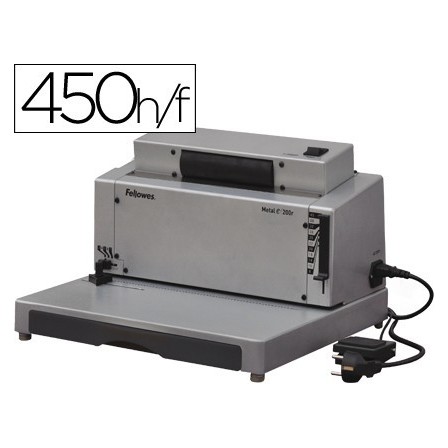 ENCUADERNADORA ELECTRICA PARA ESPIRAL FELLOWES E-200R PERFORA 20 H ...