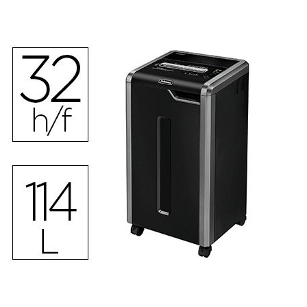 DESTRUCTORA DE DOCUMENTOS FELLOWES 425CI CAPACIDAD DE CORTE 32H SEG...