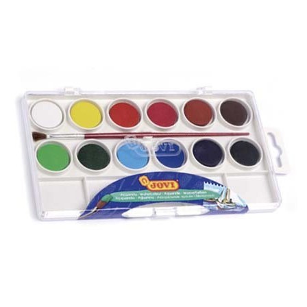 ACUARELA JOVI 12 COLORES ESTUCHE DE PLASTICO