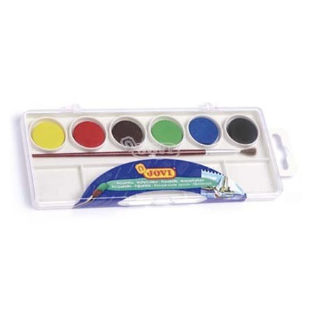 ACUARELA JOVI 6 COLORES ESTUCHE DE PLASTICO