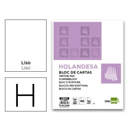 BLOC DE CARTAS LIDERPAPEL LISO HOLANDESA 40 HOJAS 60G/M2