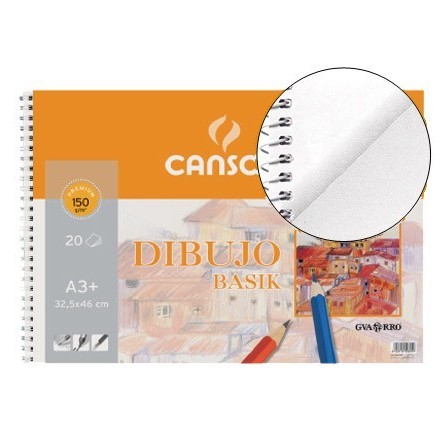 BLOC DIBUJO BASIK CANSON DIN A3 32.5X46 CM 20 HOJAS DE 150 GRAMOS