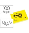 BLOC DE NOTAS ADHESIVAS QUITA Y PON POST-IT 74X100 MM CON 100 HOJAS...