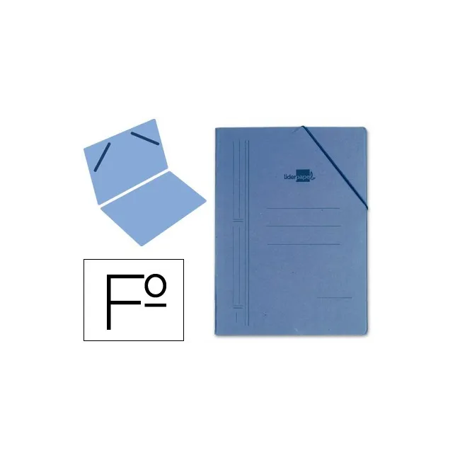 CARPETA LIDERPAPEL GOMAS FOLIO SENCILLA CARTON COMPACTO AZUL