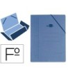 CARPETA LIDERPAPEL GOMAS FOLIO3 SOLAPAS CARTON COMPACTO AZUL