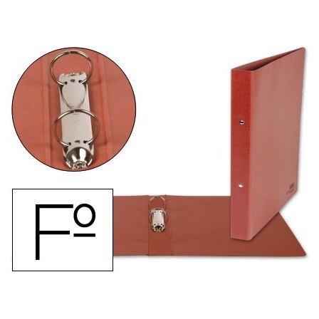 CARPETA DE 2 ANILLAS 25MM REDONDAS LIDERPAPEL FOLIO CARTON CUERO