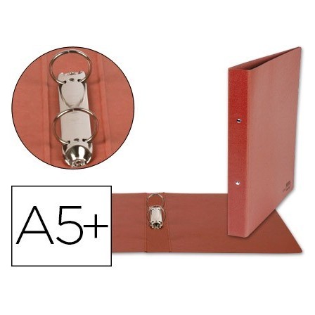 CARPETA DE 2 ANILLAS 40MM REDONDAS LIDERPAPEL CUARTO CARTON CUERO