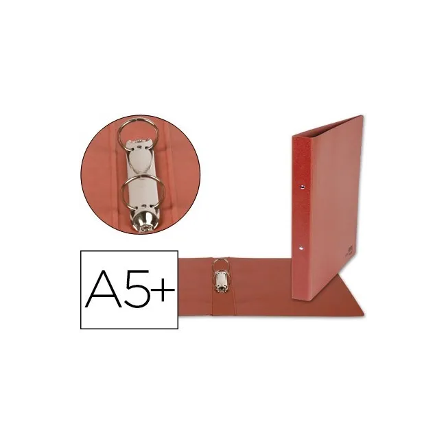 CARPETA DE 2 ANILLAS 40MM REDONDAS LIDERPAPEL CUARTO CARTON CUERO