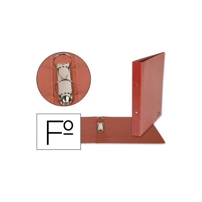 CARPETA DE 2 ANILLAS 40MM REDONDAS LIDERPAPEL FOLIO CARTON CUERO