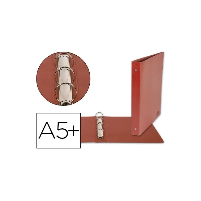 CARPETA DE 4 ANILLAS 25MM REDONDAS LIDERPAPEL CUARTO CARTON CUERO
