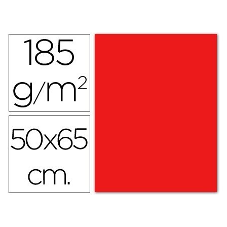 CARTULINA GUARRO ROJA -50X65 CM -185 GR