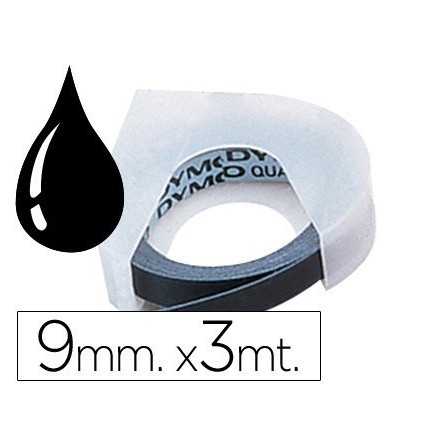 CINTA DYMO 9MM X 3MT NEGRA -TRADICIONAL