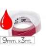 CINTA DYMO 9MM X 3MT ROJA -TRADICIONAL