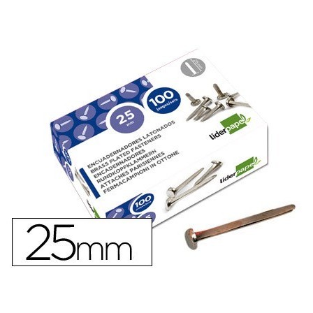 ENCUADERNADORES LIDERPAPEL N.5 25 MM -CAJA DE 100 NIQUELADOS