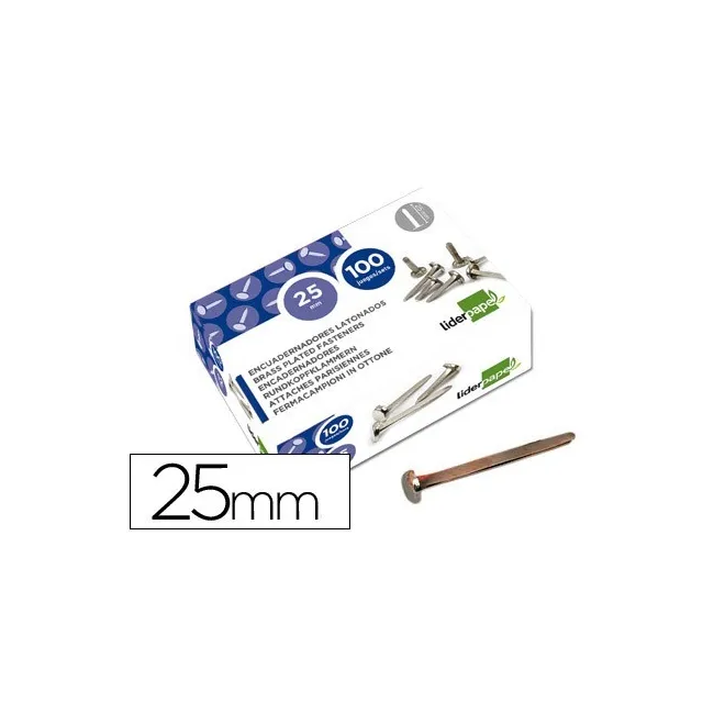ENCUADERNADORES LIDERPAPEL N.5 25 MM -CAJA DE 100 NIQUELADOS