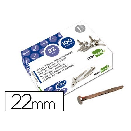 ENCUADERNADORES LIDERPAPEL N.4 22 MM -CAJA DE 100 NIQUELADOS