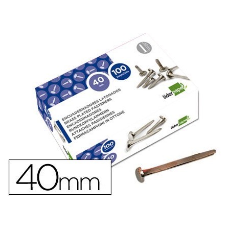 ENCUADERNADORES LIDERPAPEL N.8 40 MM -CAJA DE 100 NIQUELADOS