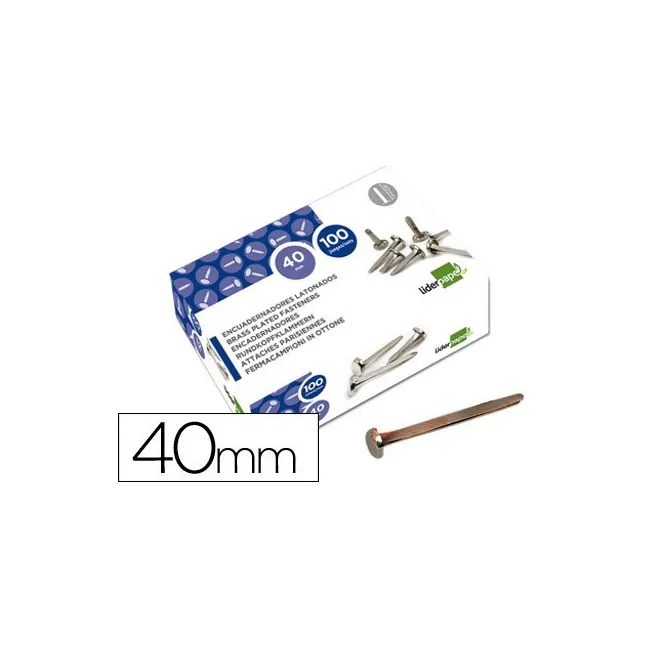 ENCUADERNADORES LIDERPAPEL N.8 40 MM -CAJA DE 100 NIQUELADOS