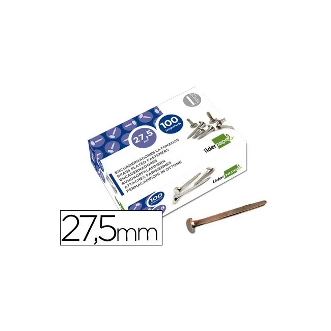 ENCUADERNADORES LIDERPAPEL N.6 27,5 MM -CAJA DE 100 NIQUELADOS