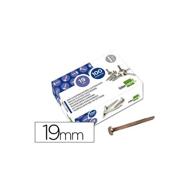 ENCUADERNADORES LIDERPAPEL N.3 19 MM -CAJA DE 100 NIQUELADOS