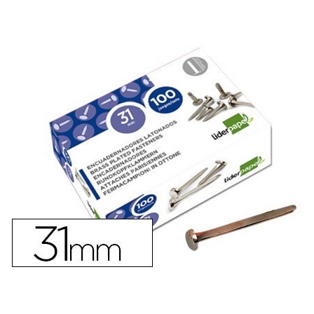 ENCUADERNADORES LIDERPAPEL N.7 31 MM -CAJA DE 100 NIQUELADOS