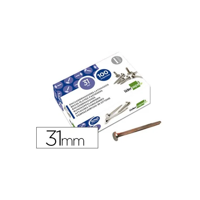 ENCUADERNADORES LIDERPAPEL N.7 31 MM -CAJA DE 100 NIQUELADOS