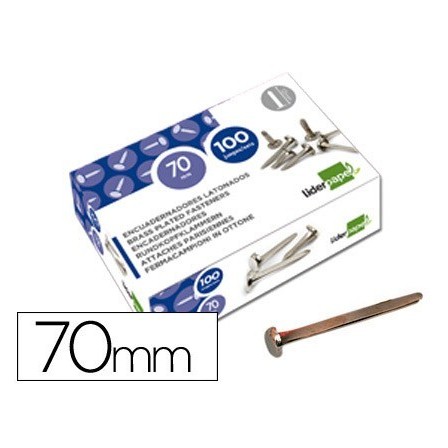 ENCUADERNADORES LIDERPAPEL N.12 70 MM -CAJA DE 100 NIQUELADOS