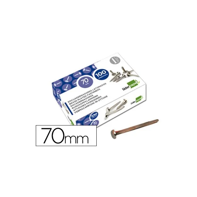 ENCUADERNADORES LIDERPAPEL N.12 70 MM -CAJA DE 100 NIQUELADOS