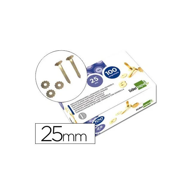 ENCUADERNADORES LIDERPAPEL 25 MM CON ARANDELA -LATONADOS -CAJA DE 100