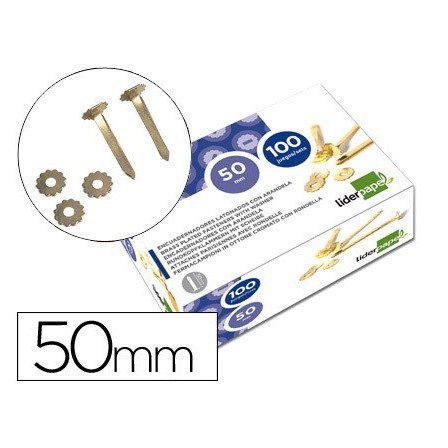ENCUADERNADORES LIDERPAPEL 50 MM CON ARANDELA -LATONADOS -CAJA DE 100