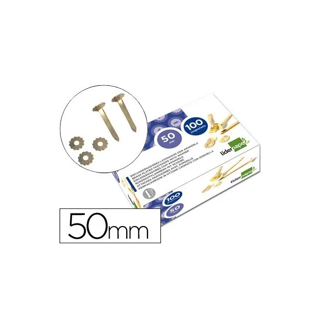 ENCUADERNADORES LIDERPAPEL 50 MM CON ARANDELA -LATONADOS -CAJA DE 100