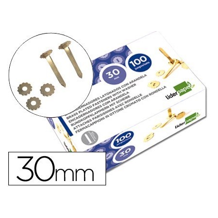 ENCUADERNADORES LIDERPAPEL 30 MM CON ARANDELA -LATONADOS -CAJA DE 100